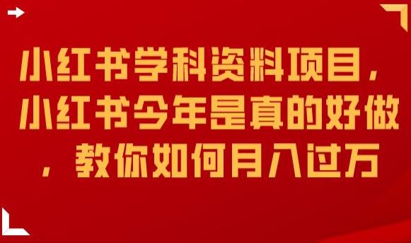 小红书学科资料项目，小红书今年是真的好做，教你如何月入过万【揭秘】网赚项目-副业赚钱-互联网创业-独家轻创IP星泽云创