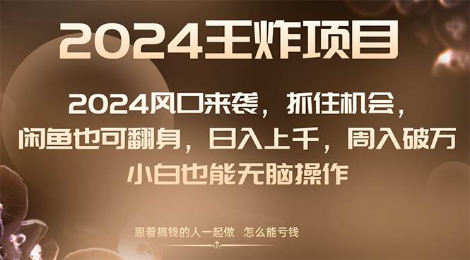 （8401期）2024风口项目来袭，抓住机会，闲鱼也可翻身，日入上千，周入破万，小白…网赚项目-副业赚钱-互联网创业-独家轻创IP星泽云创