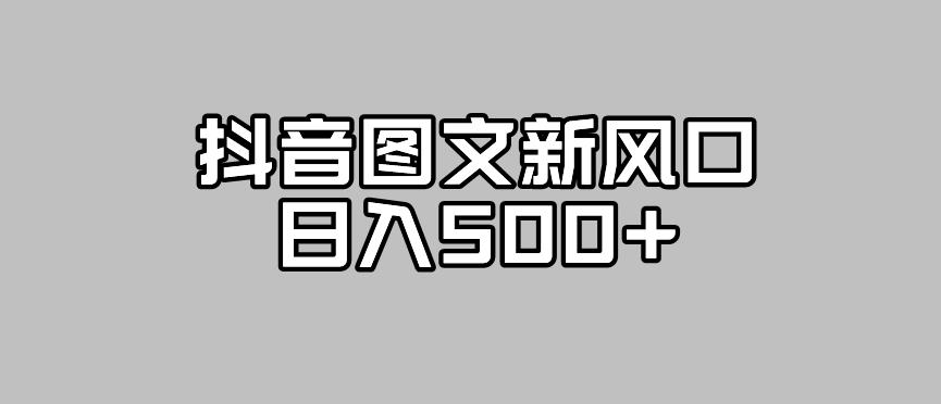 抖音图文最新风口，流量扶持非常高，日入500+【揭秘】网赚项目-副业赚钱-互联网创业-独家轻创IP星泽云创