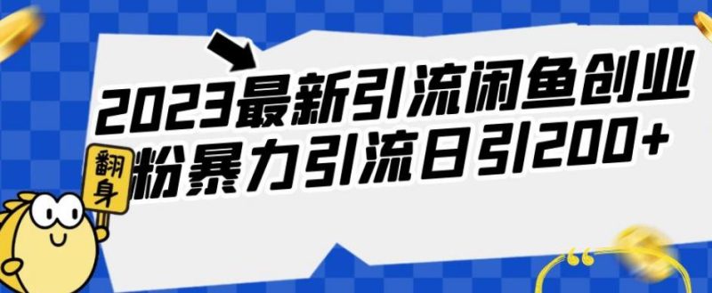 2023最新引流闲鱼创业粉暴力引流日引200+【揭秘】网赚项目-副业赚钱-互联网创业-独家轻创IP星泽云创