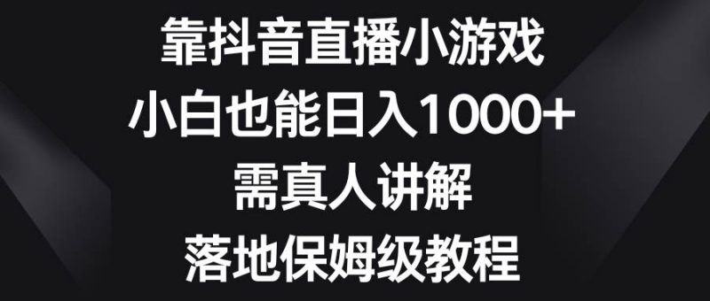 （8408期）靠抖音直播小游戏，小白也能日入1000+，需真人讲解，落地保姆级教程网赚项目-副业赚钱-互联网创业-独家轻创IP星泽云创