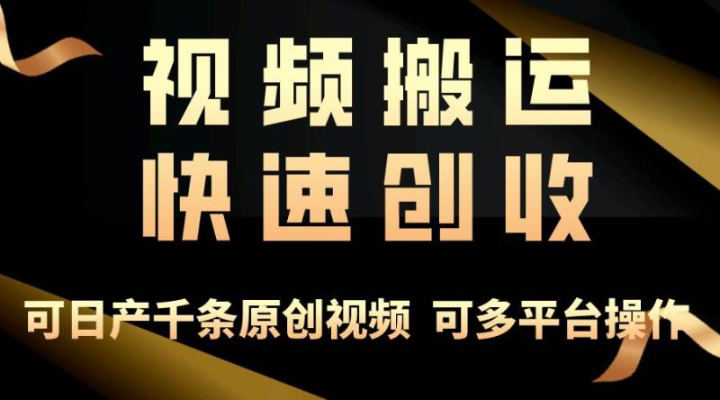 (10417期)一步一步教你赚大钱!仅视频搬运,月入3万+,轻松上手,打通思维,处处…网赚项目-副业赚钱-互联网创业-独家轻创IP星泽云创