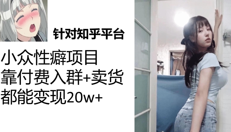 一个月入袋3w，知乎小众性癖项目，Lsp的钱才是最好赚的【揭秘】网赚项目-副业赚钱-互联网创业-独家轻创IP星泽云创