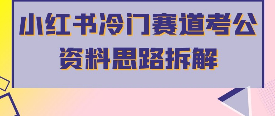 小红书冷门赛道考公资料思路拆解，简单搬运无需操作，转化高涨粉快轻松月入过万网赚项目-副业赚钱-互联网创业-独家轻创IP星泽云创