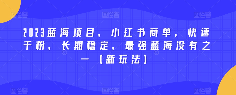 2023蓝海项目，小红书商单，快速千粉，长期稳定，最强蓝海没有之一（新玩法）网赚项目-副业赚钱-互联网创业-独家轻创IP星泽云创