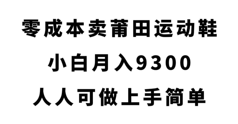 零成本卖莆田运动鞋，小白月入9300，人人可做上手简单【揭秘】网赚项目-副业赚钱-互联网创业-独家轻创IP星泽云创