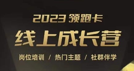 2023领跑卡线上成长营，淘宝运营各岗位培训，直通车、万相台、引力魔方、引流等，帮助突破成长瓶颈网赚项目-副业赚钱-互联网创业-独家轻创IP星泽云创