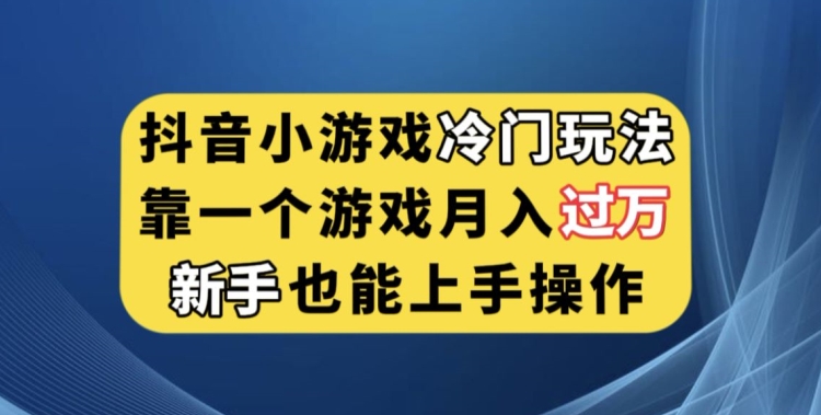 抖音小游戏冷门玩法，靠一个游戏月入过万，新手也能轻松上手【揭秘】网赚项目-副业赚钱-互联网创业-独家轻创IP星泽云创