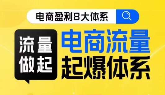 8大体系流量篇·流量做起，电商流量起爆体系线上课网赚项目-副业赚钱-互联网创业-独家轻创IP星泽云创