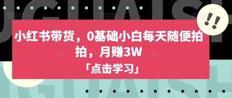 小红书带货，0基础小白每天随便拍拍，月赚3W【揭秘】网赚项目-副业赚钱-互联网创业-独家轻创IP星泽云创