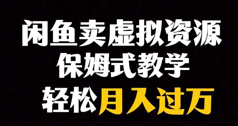闲鱼小众暴利赛道，靠卖虚拟资源实现月入过万，谁做谁赚钱网赚项目-副业赚钱-互联网创业-独家轻创IP星泽云创