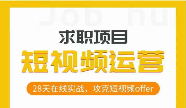 短视频运营求职实操项目，28天在线实战，攻克短视频offer网赚项目-副业赚钱-互联网创业-独家轻创IP星泽云创