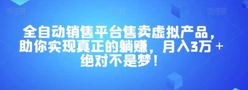 全自动销售平台售卖虚拟产品,助你实现真正的躺赚,月入3万+绝对不是梦!【揭秘】网赚项目-副业赚钱-互联网创业-独家轻创IP星泽云创