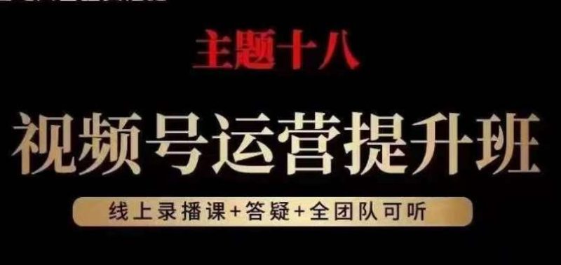 视频号运营提升班，从底层逻辑讲，2023年最佳流量红利！网赚项目-副业赚钱-互联网创业-独家轻创IP星泽云创