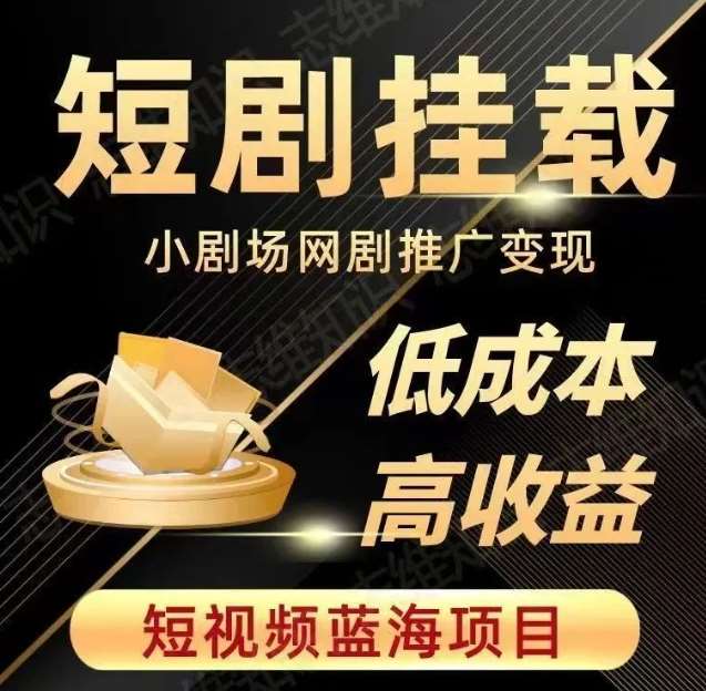 2023短视频蓝海项目，抖音快手短剧推广变现教程，低成本高收益网赚项目-副业赚钱-互联网创业-独家轻创IP星泽云创
