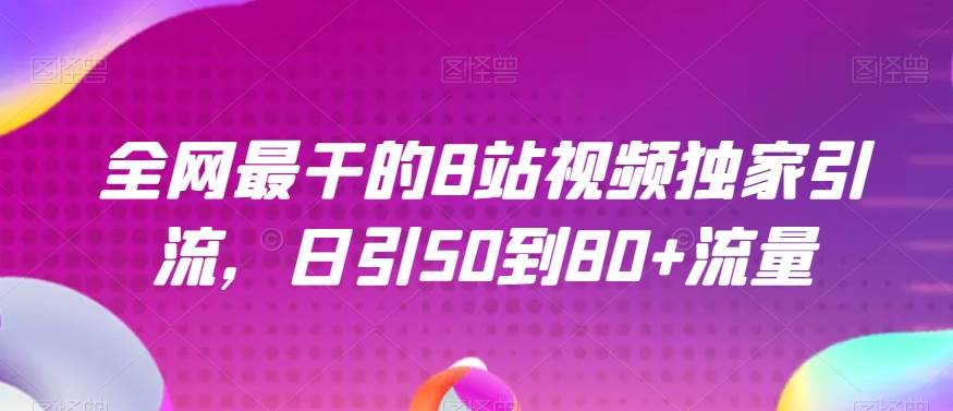全网最干的B站视频独家引流，日引50到80+流量【揭秘】网赚项目-副业赚钱-互联网创业-独家轻创IP星泽云创