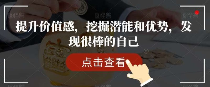 提升价值感，挖掘潜能和优势，发现很棒的自己网赚项目-副业赚钱-互联网创业-独家轻创IP星泽云创