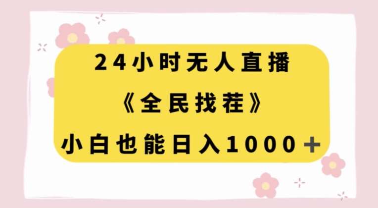 24小时无人直播，全民找茬，小白也能日入1000+【揭秘】网赚项目-副业赚钱-互联网创业-独家轻创IP星泽云创