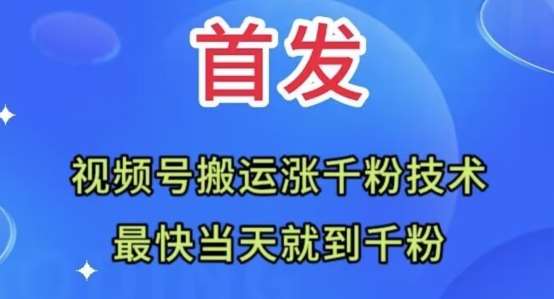 全网首发：视频号无脑搬运涨千粉技术，最快当天到千粉【揭秘】网赚项目-副业赚钱-互联网创业-独家轻创IP星泽云创