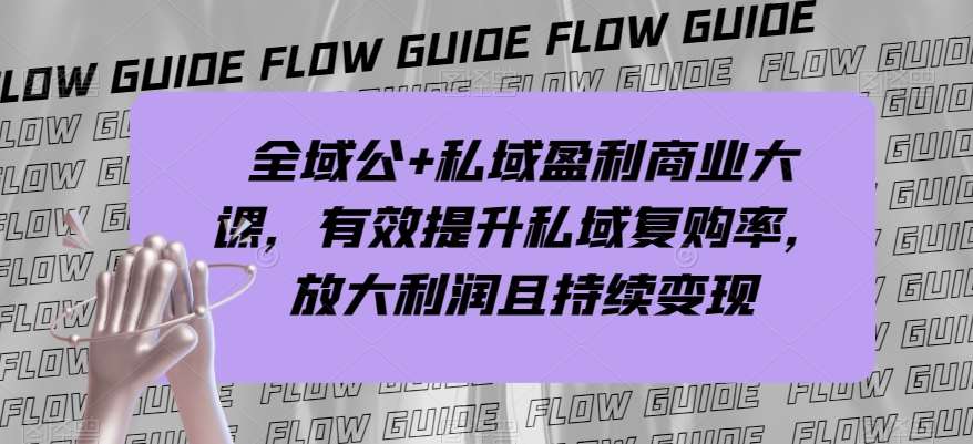 全域公+私域盈利商业大课，有效提升私域复购率，放大利润且持续变现网赚项目-副业赚钱-互联网创业-独家轻创IP星泽云创