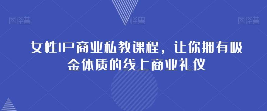 女性IP商业私教课程，让你拥有吸金体质的线上商业礼仪网赚项目-副业赚钱-互联网创业-独家轻创IP星泽云创