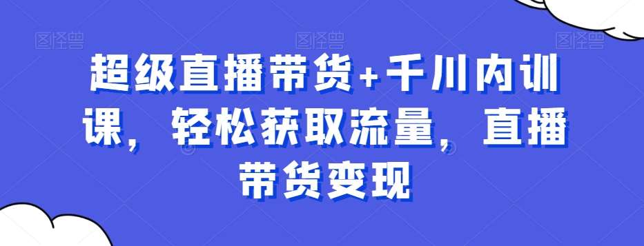 超级直播带货+千川内训课，轻松获取流量，直播带货变现网赚项目-副业赚钱-互联网创业-独家轻创IP星泽云创