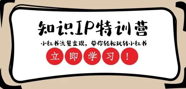 知识IP特训营 ：小红书-流量变现，带你轻松玩转小红书（23节视频课）网赚项目-副业赚钱-互联网创业-独家轻创IP星泽云创