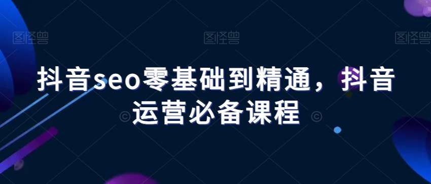 抖音seo零基础到精通，抖音运营必备课程网赚项目-副业赚钱-互联网创业-独家轻创IP星泽云创