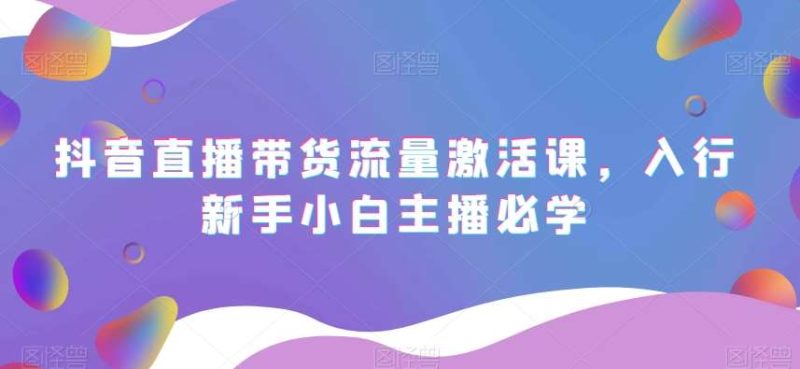 抖音直播带货流量激活课，入行新手小白主播必学网赚项目-副业赚钱-互联网创业-独家轻创IP星泽云创