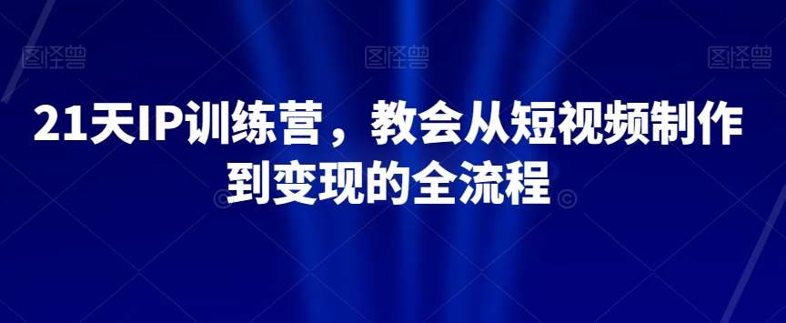 21天IP训练营，教会从短视频制作到变现的全流程网赚项目-副业赚钱-互联网创业-独家轻创IP星泽云创
