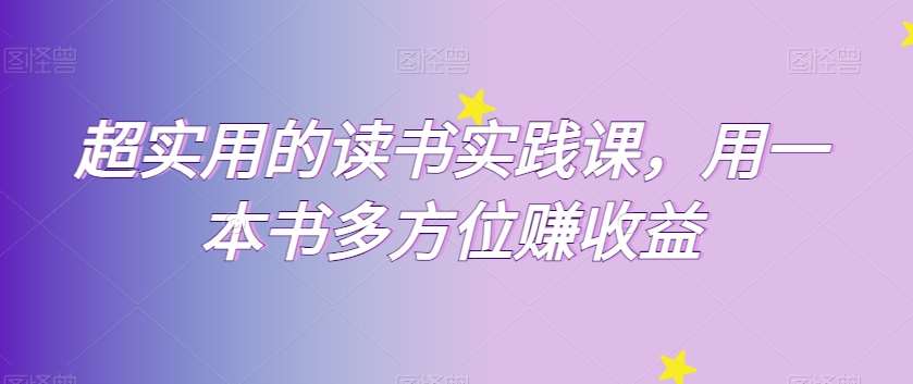 超实用的读书实践课，用一本书多方位赚收益网赚项目-副业赚钱-互联网创业-独家轻创IP星泽云创