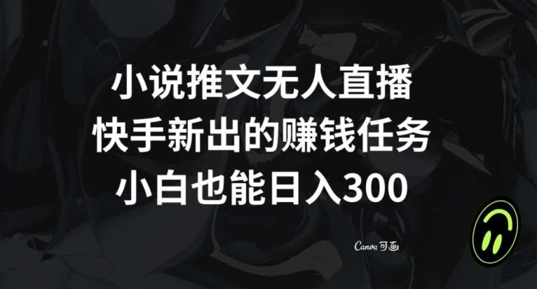 小说推文无人直播，快手新出的赚钱任务，小白也能日入300+【揭秘】网赚项目-副业赚钱-互联网创业-独家轻创IP星泽云创