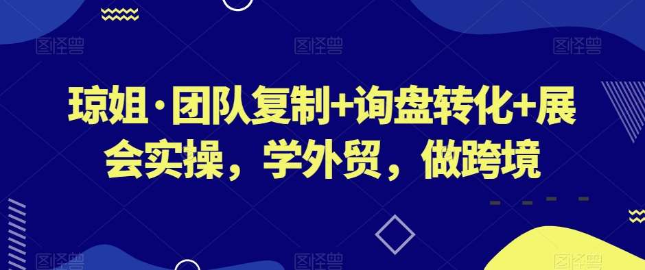 琼姐·团队复制+询盘转化+展会实操，学外贸，做跨境网赚项目-副业赚钱-互联网创业-独家轻创IP星泽云创