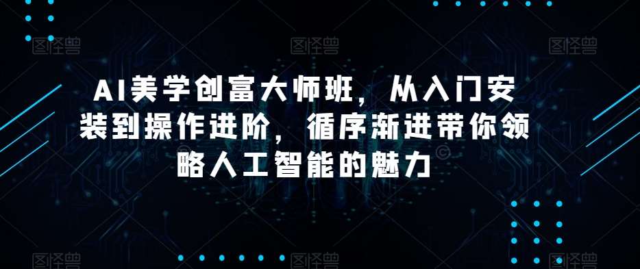 AI美学创富大师班，从入门安装到操作进阶，循序渐进带你领略人工智能的魅力网赚项目-副业赚钱-互联网创业-独家轻创IP星泽云创
