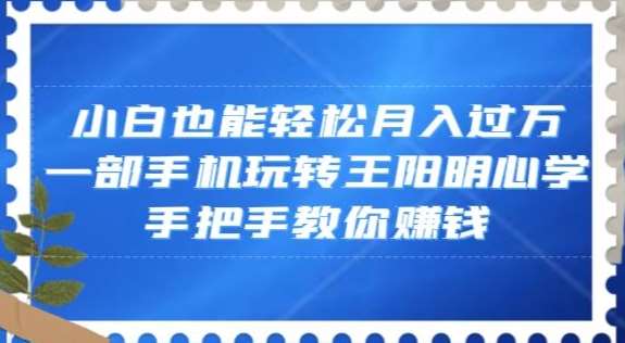 小白也能轻松月入过万，一部手机玩转王阳明心学，手把手教你赚钱【揭秘】网赚项目-副业赚钱-互联网创业-独家轻创IP星泽云创
