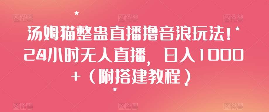 汤姆猫整蛊直播撸音浪玩法！24小时无人直播，日入1000+（附搭建教程）【揭秘】网赚项目-副业赚钱-互联网创业-独家轻创IP星泽云创