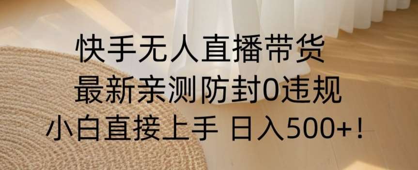 快手无人直播带货从0-1落地教学，最新防封0粉开播，小白可上手日入500+【揭秘】网赚项目-副业赚钱-互联网创业-独家轻创IP星泽云创