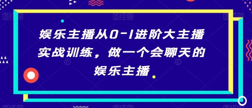 娱乐主播从0-1进阶大主播实战训练，做一个会聊天的娱乐主播网赚项目-副业赚钱-互联网创业-独家轻创IP星泽云创