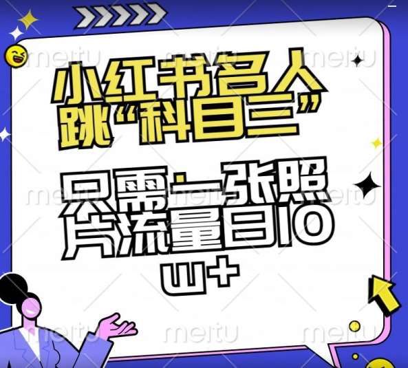 小红书名人跳“科目三”，只需一张照片流量日10w+【揭秘】网赚项目-副业赚钱-互联网创业-独家轻创IP星泽云创