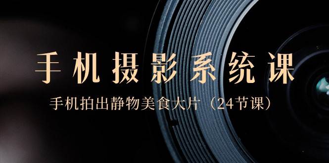 0基础手机摄影系统课，手机拍出静物美食大片（24节课）网赚项目-副业赚钱-互联网创业-独家轻创IP星泽云创