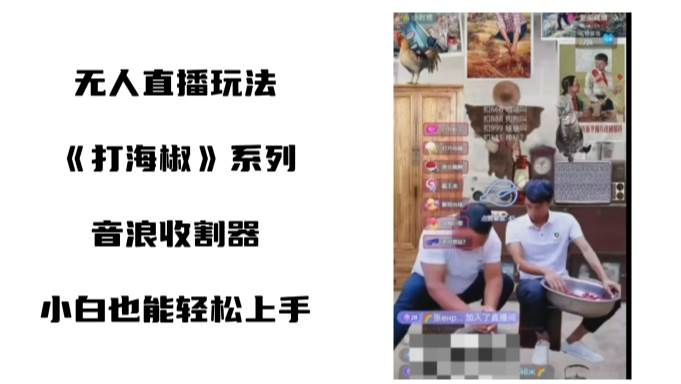 打海椒无人直播整蛊项目，小白轻松上手撸音浪收割器（教程+工具+素材）网赚项目-副业赚钱-互联网创业-独家轻创IP星泽云创