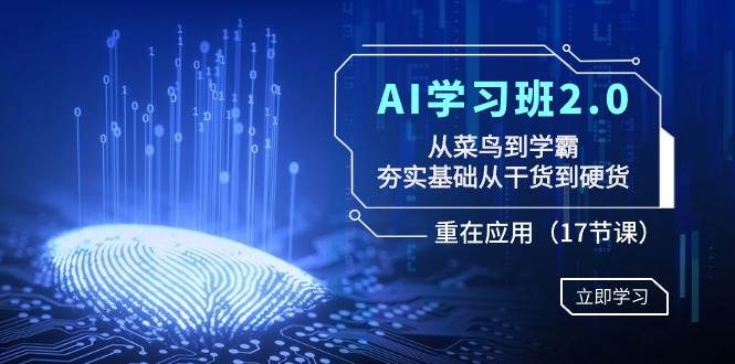AI学习班2.0：从菜鸟到学霸，夯实基础从干货到硬货，重在应用（17节课）网赚项目-副业赚钱-互联网创业-独家轻创IP星泽云创