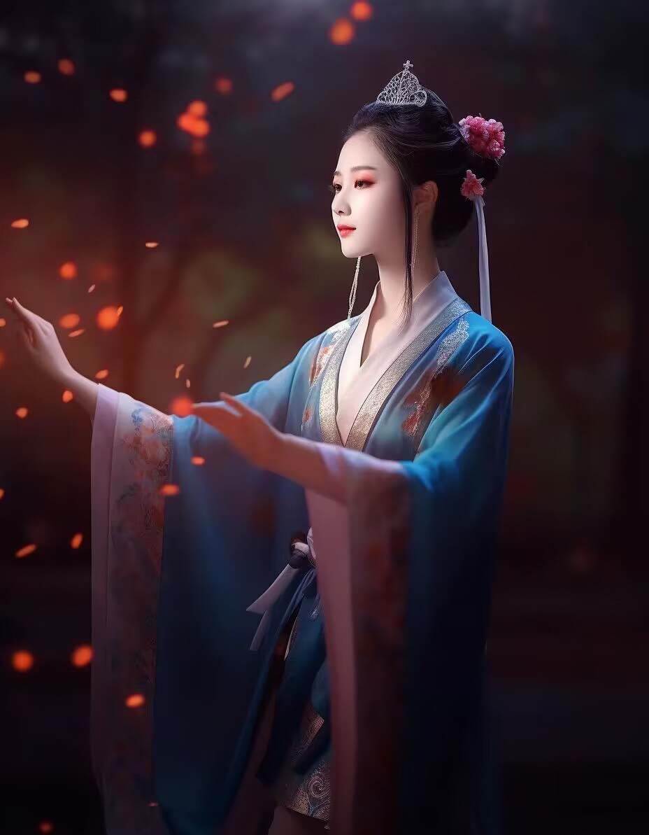 图片[9]-Midjourney关键词-AI生成中国风古装汉服美女人像提示关键词-讯领网创