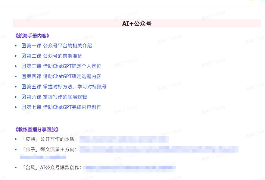 图片[4]-AI破局手册+教练分享合集：AI提示词/AI+小红书 /AI+公众号/AI+绘画/AI编程-讯领网创