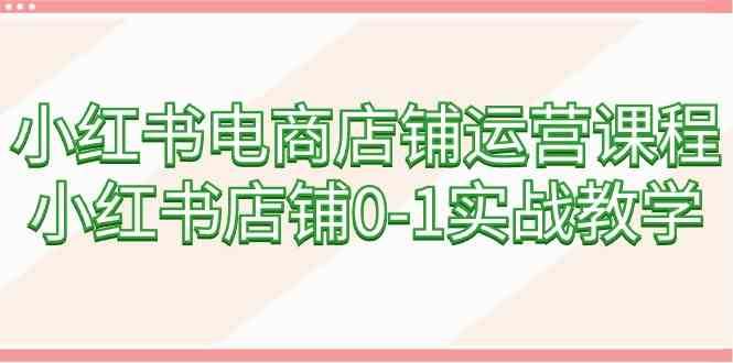 小红书电商店铺运营课程，小红书店铺0-1实战教学网赚项目-副业赚钱-互联网创业-独家轻创IP星泽云创