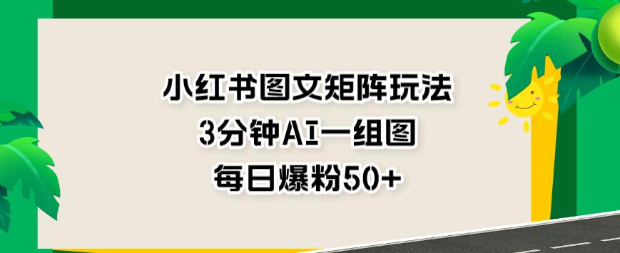 小红书图文矩阵玩法，3分钟AI一组图，每日爆粉50+【揭秘】网赚项目-副业赚钱-互联网创业-独家轻创IP星泽云创