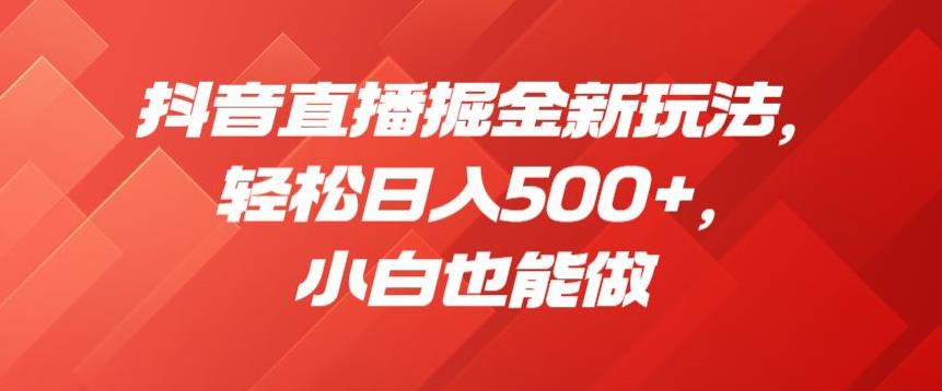 抖音直播掘金新玩法，轻松日入500+，小白也能做【揭秘】网赚项目-副业赚钱-互联网创业-独家轻创IP星泽云创