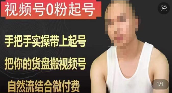 天诺老吴视频号0粉起号课程，手把手实操带上起号，把你的货盘搬视频号，自然流结合微付费网赚项目-副业赚钱-互联网创业-独家轻创IP星泽云创
