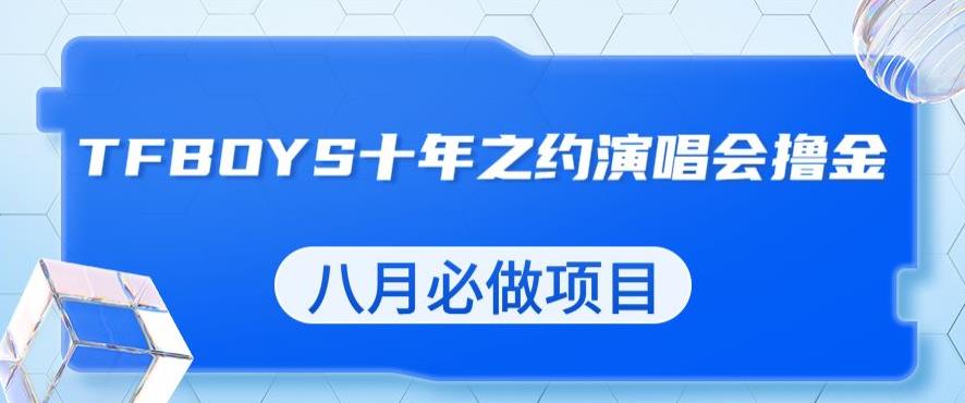 最新蓝海项目，靠最近非常火的TFBOYS十年之约演唱会流量掘金，八月必做的项目【揭秘】网赚项目-副业赚钱-互联网创业-独家轻创IP星泽云创