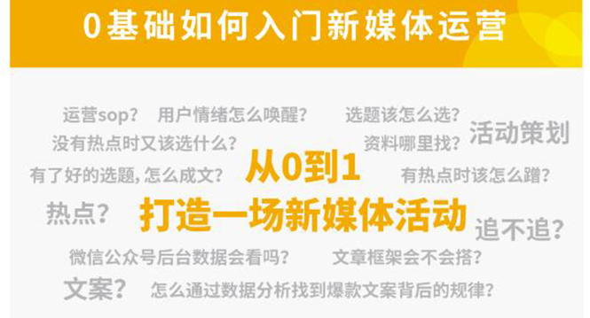 新媒体运营系列课，课程零基础入门，解锁高薪职业必备的四项技能网赚项目-副业赚钱-互联网创业-独家轻创IP星泽云创